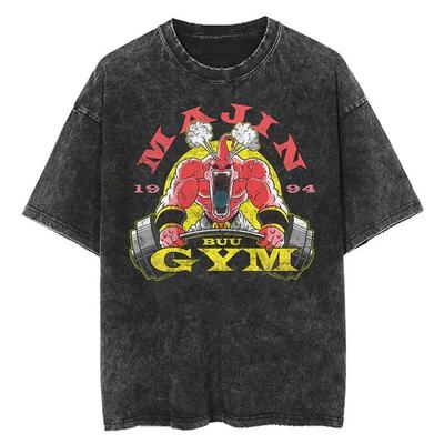 Hip Hop Streetwear Ανδρικό Πλυμένο T-Shirt Dragon Ball Anime Γραφικό Υπερμεγέθης Μπλούζα Καλοκαιρινό Κοντομάνικο Βαμβακερό T-Shirt Vintage Τοπ