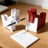 Cute Plastic Memo Holder & Desk Organizer - PVC Desktop Storage Box with Memo Pad Refill Compatibility for Home Office