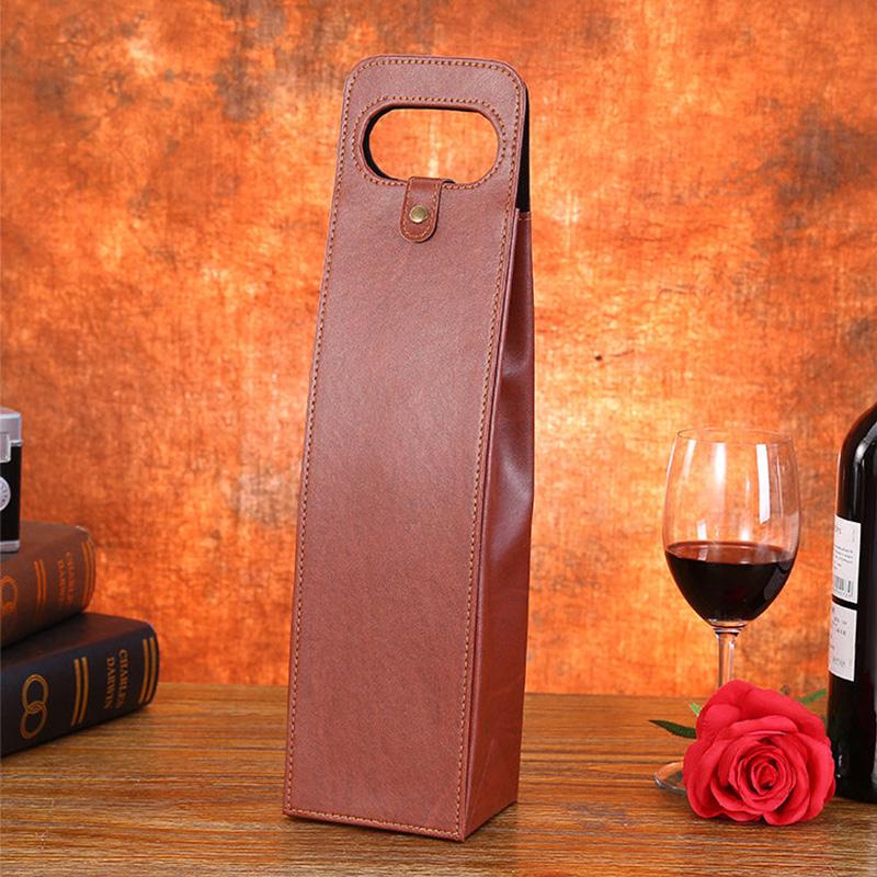 Leather Red Wine Packaging Bags Wine Tote Bags Universal Packaging Carrier Single/Double Bottle Protective Wine Gift Bags