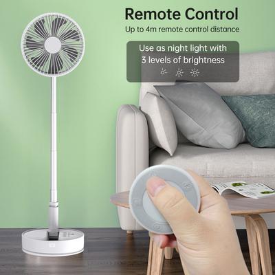 Taşınabilir Ayakta Fan Katlanabilir Salınım Teleskopik Yer Vantilatörü Desteği 4 Rüzgar Hızı Zamanlayıcı 180 derece