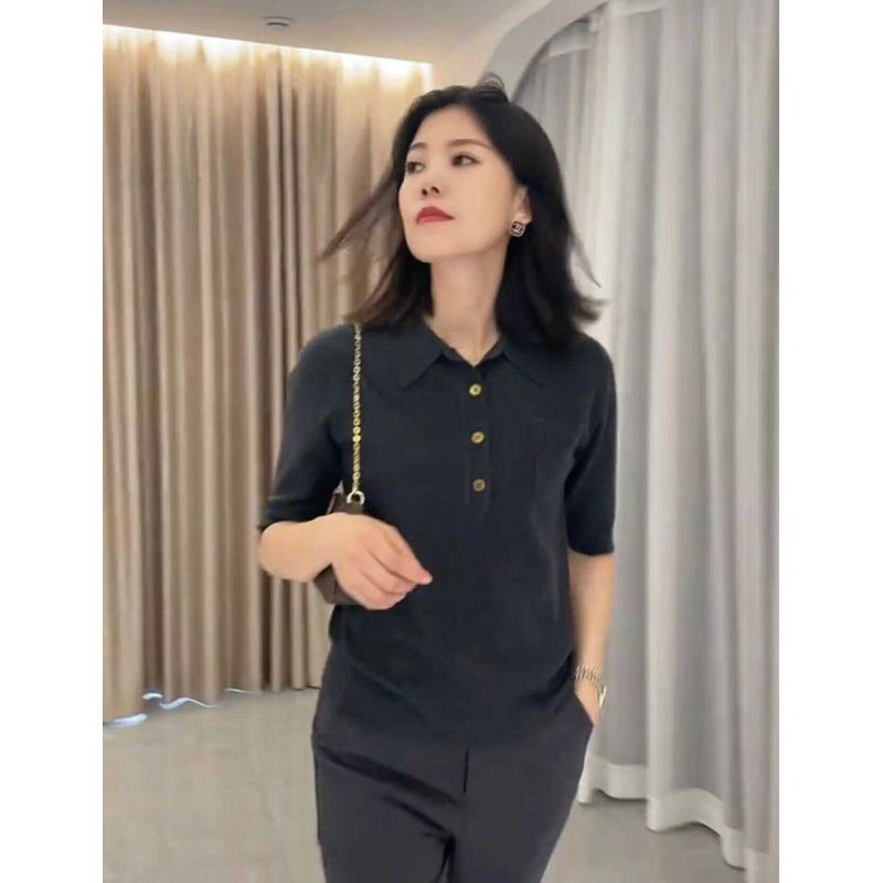 

Европейская станция Осень Новое поступление Шерстяной трикотаж с воротником поло Gray 3XL