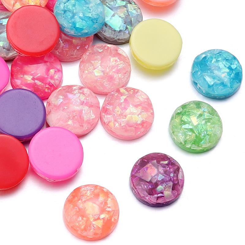 50pcs/lot 6-12mm Mix Color Round Cabochon Resin Beads Loose Beads For Jewelry Making DIY Necklace Bracelets Earring Accessories