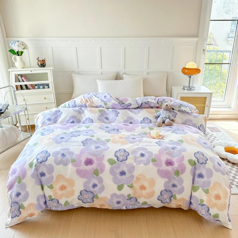 1Pc Printing Cotton Duvet Cover No filler,Breathable Skin Friendly Fabric Comfortable Plants and Flowers pattern,Bedroom Bedding