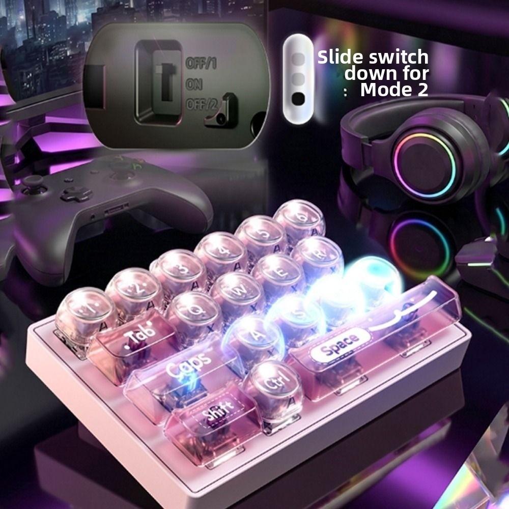 Portable Mechanical Fidget Keyboard with LED Lights Keyboard Pendant Bag Accessory