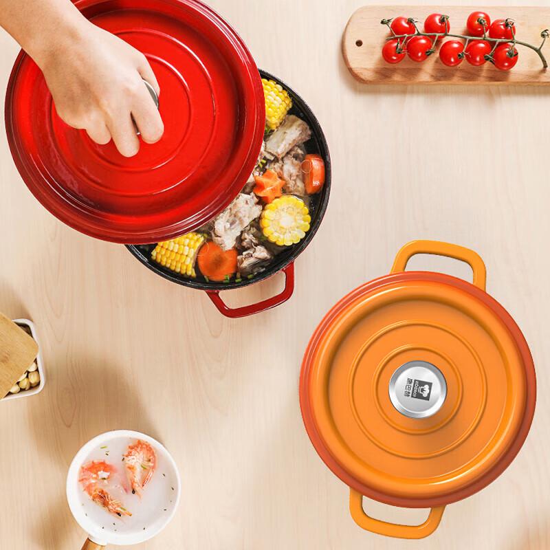 Kangbachen Colorful Enamel Cast Iron Soup Pot