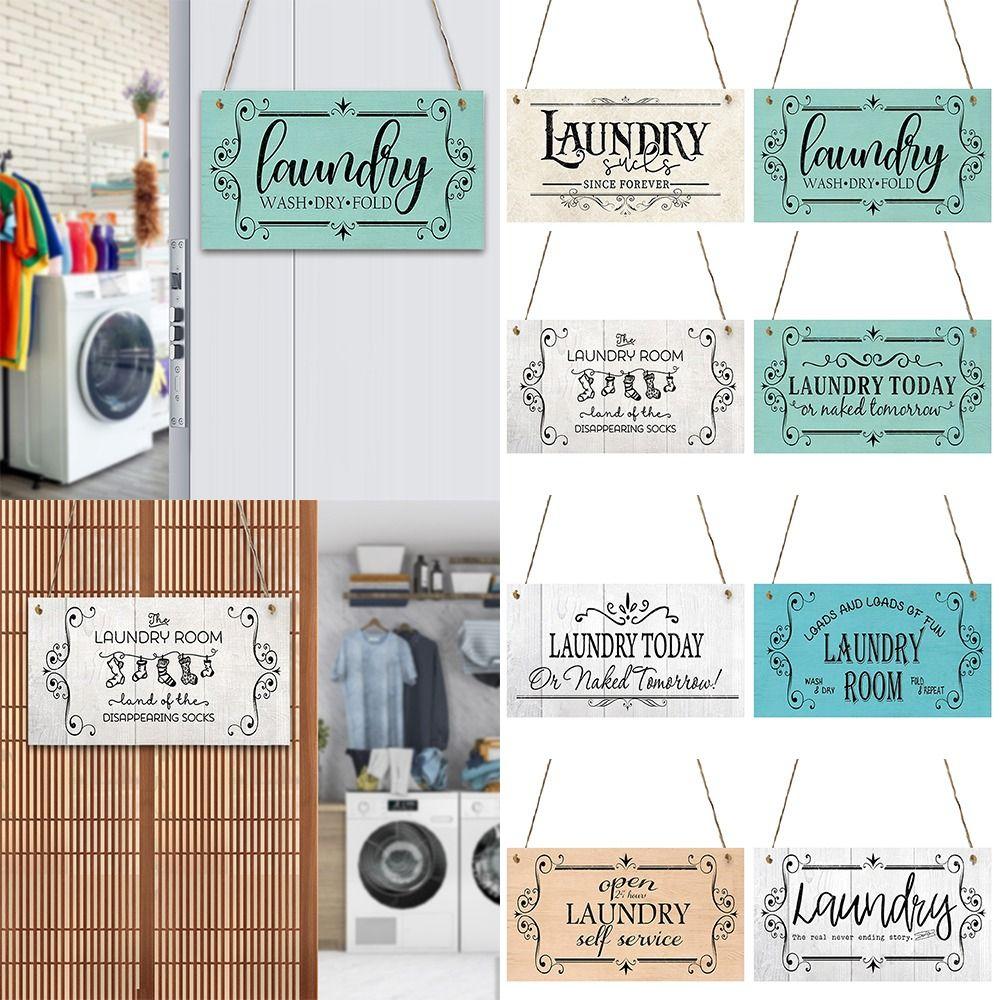 Wood Laundry Wooden Signs Door Hanger Hotel Bulletin Board Wall Plaque Decorative Plaque  Bar