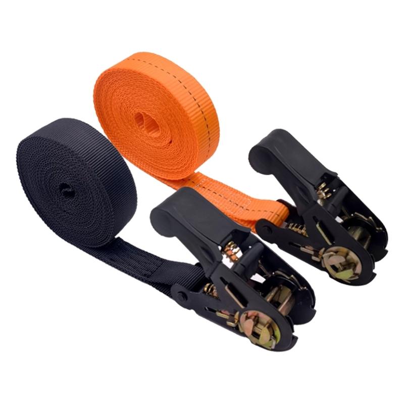 Tie Down Straps with Metal Buckle Tie Downs Adjustable for Trucks Motorcycles Boat Ratchet Lashing Straps