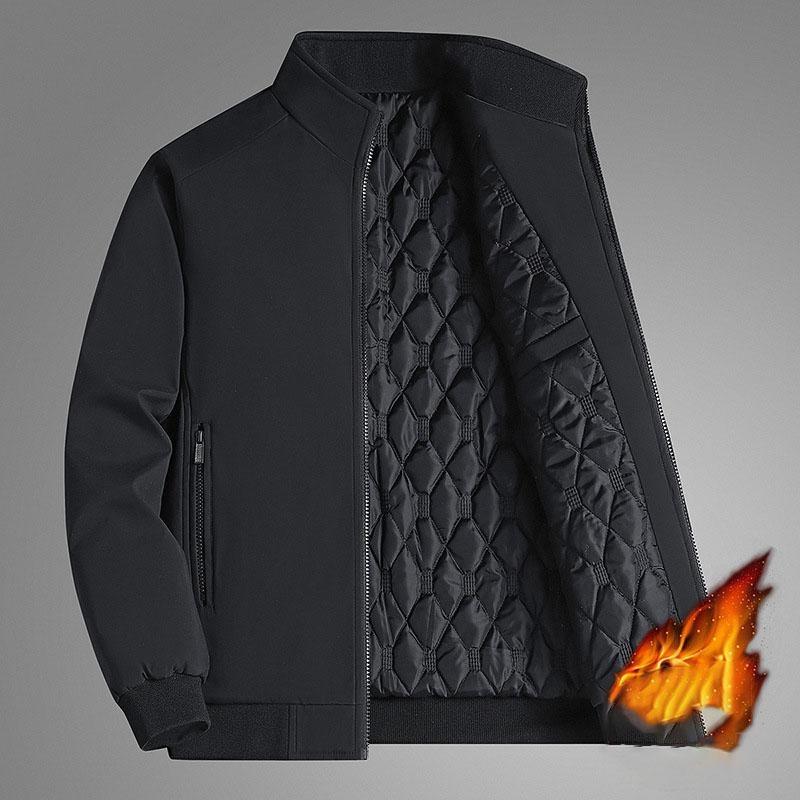 Waterproof Warm Business Solid Winter Men Casual Hick Stand Collar Jacket Plus Size