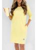 2025 Summer Women's Solid Color Long Sleeve Loose Casual Dress with Round Neck