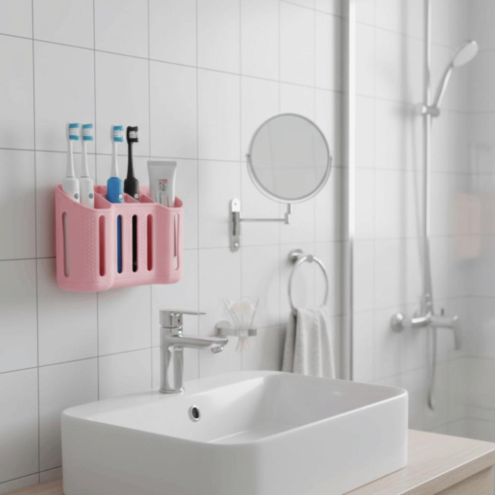 Wall Mounted Storage Rack Space Saving Bathroom Organizer Toothpaste Holder  Dormitory