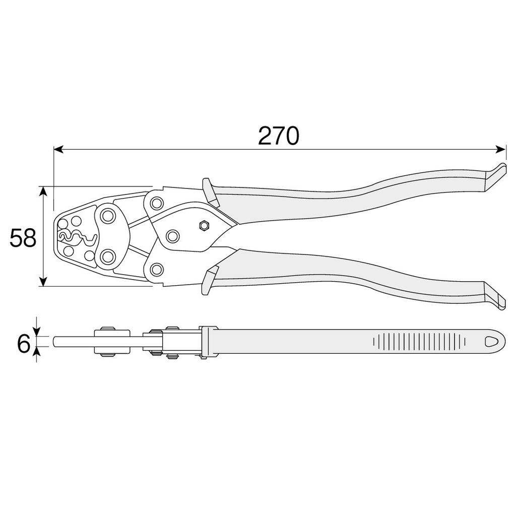HOZAN P-75 Crimping Pliers for Bare Crimp Terminals and Bare Crimp Sleeves (B/P), Compatible Sizes 1.25/2/5.5/8