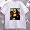 Funny Mona Lisa Graphic Tee Unisex Unisex Casual Cotton Short Sleeve Round Neck T Shirt High Quality Loose Tees Male Clothes
