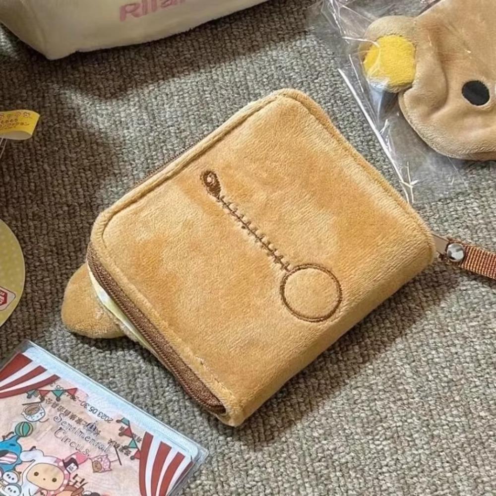 Cute Japanese-style Wallet Cartoon Teddy Bear Coin Purse Folding Portable ID Card Holder Friend's Gift