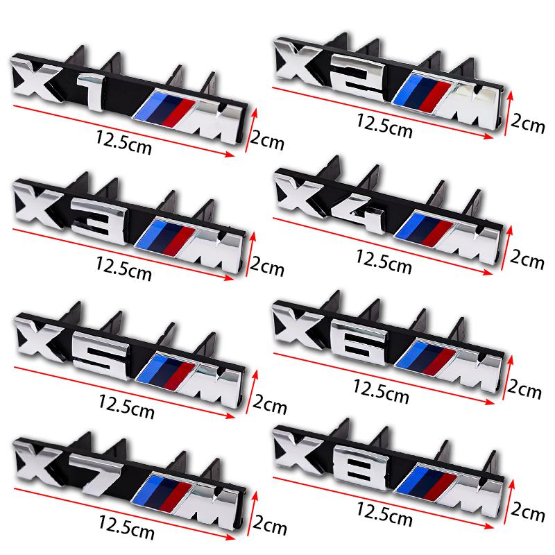 DSJW3 Car Front Grille Badge Logo Sticker M Series Number Sticker ABS Logo Suitable for BMW X2M X3M4 X5M X6M 7 F48 G01 E84 F10 F30 G11