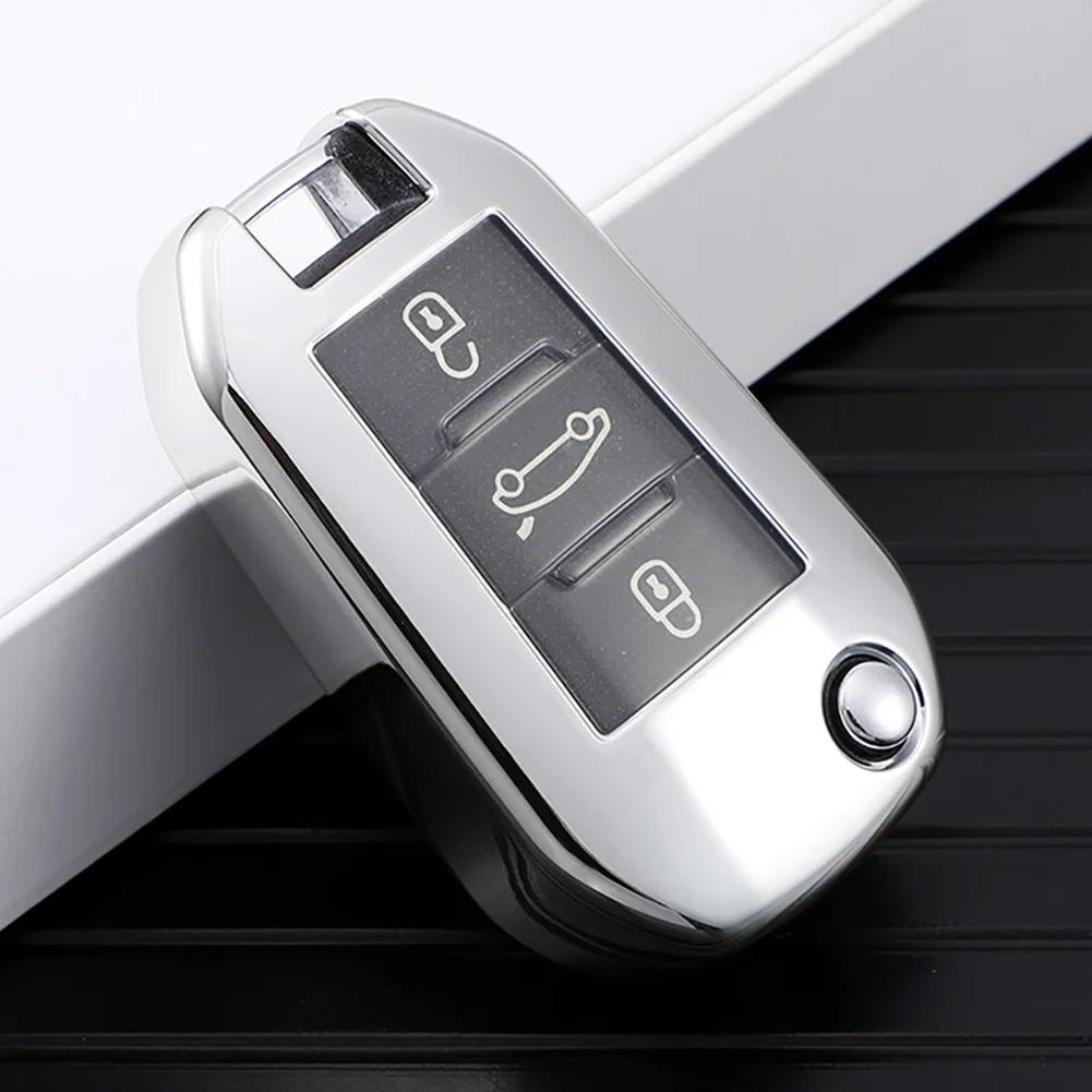 For Citroen C4 C4L CACTUS C3 C6 C8 For Peugeot 2008 3008 4008 307 208 308 408 508 Car Key Cover Case Bag Shell Accessories
