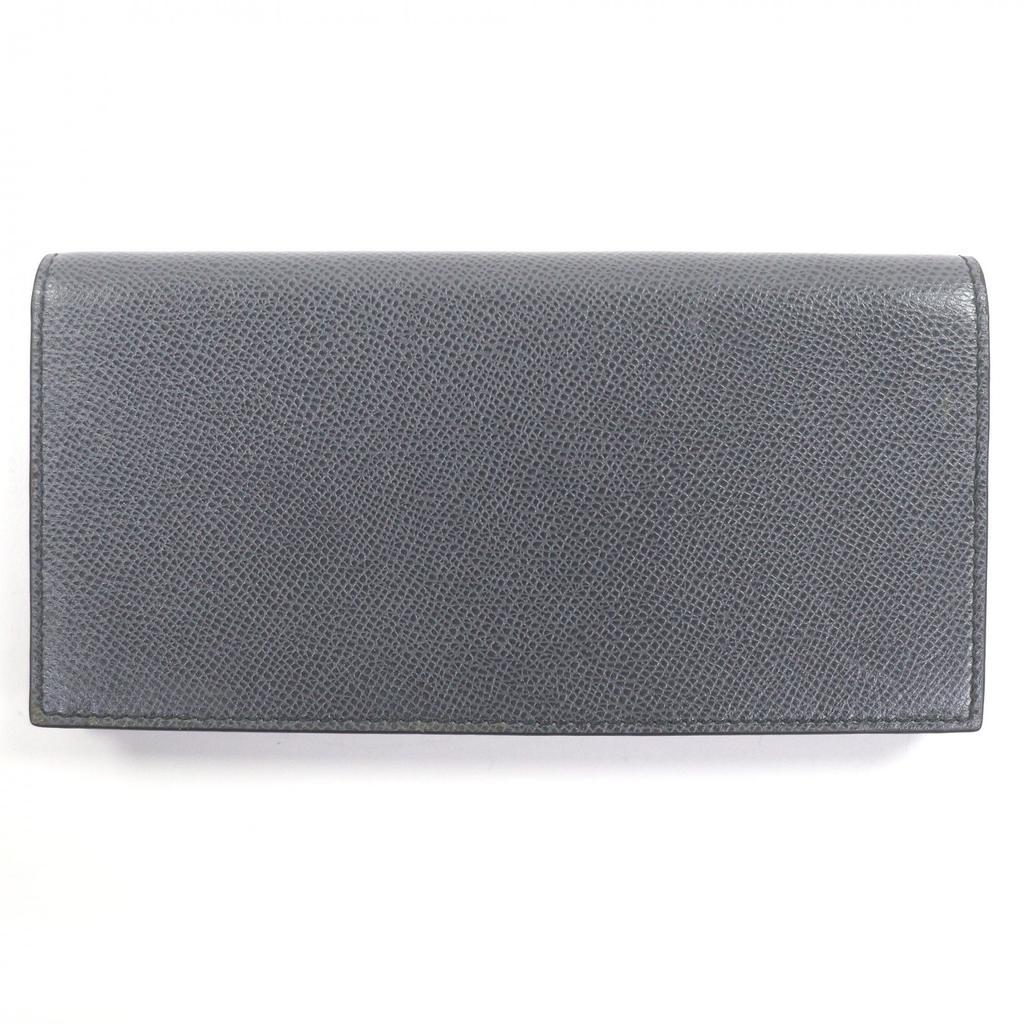 Pristine BALLY Bifold Wallet Logo Embossing Gray Leather Mens Used