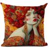 Vikama Vintage-Style Beautiful Women Printed Cushion Cover Suitable For Bedroom, Living Room, Study And Home Decor