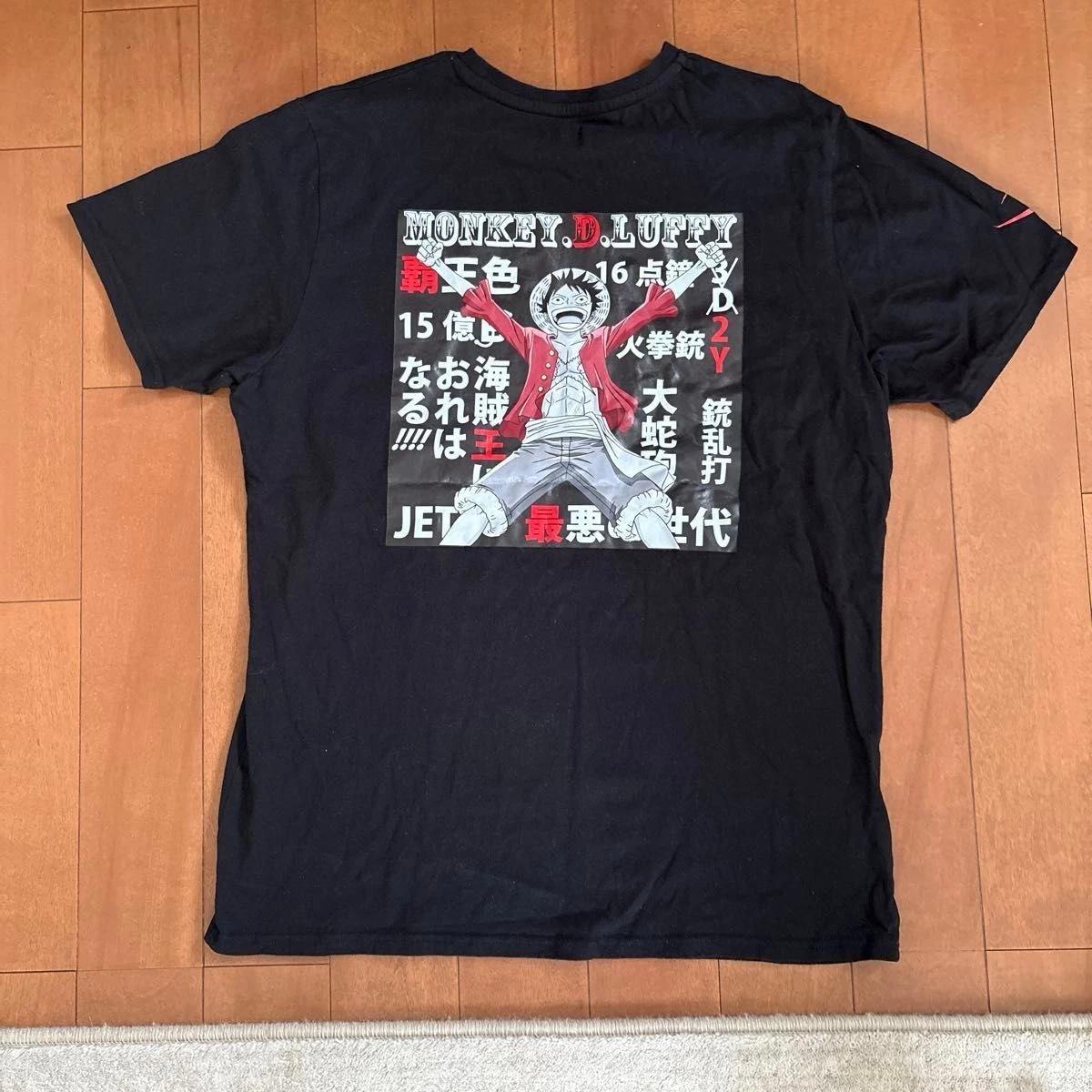 ONE PIECE Luffy T-Shirt XL Black Big Print Anime TeeJapan XL