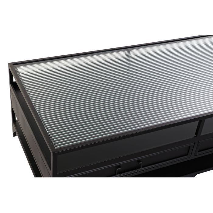 Table basse - Loft - Noir - Métal - Verre