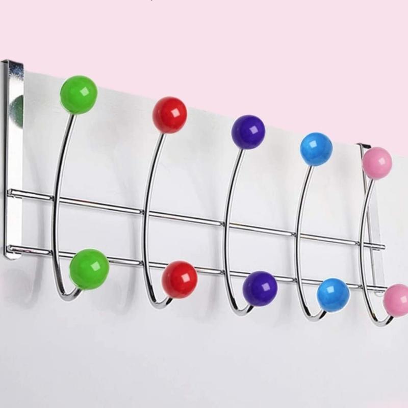 Hanging Heavy Duty Over Door Hooks for Bedrooms Bathroom Door 10 Hooks Stainless Steels Over Door Storage Hooks Hanger