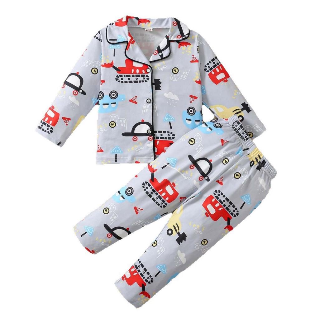 Kids' Casual Minimalist Loungewear Long-Sleeve Set