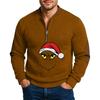 Christmas Men's Outdoor Zipper Long Sleeved Casual Top Sweatshirt
