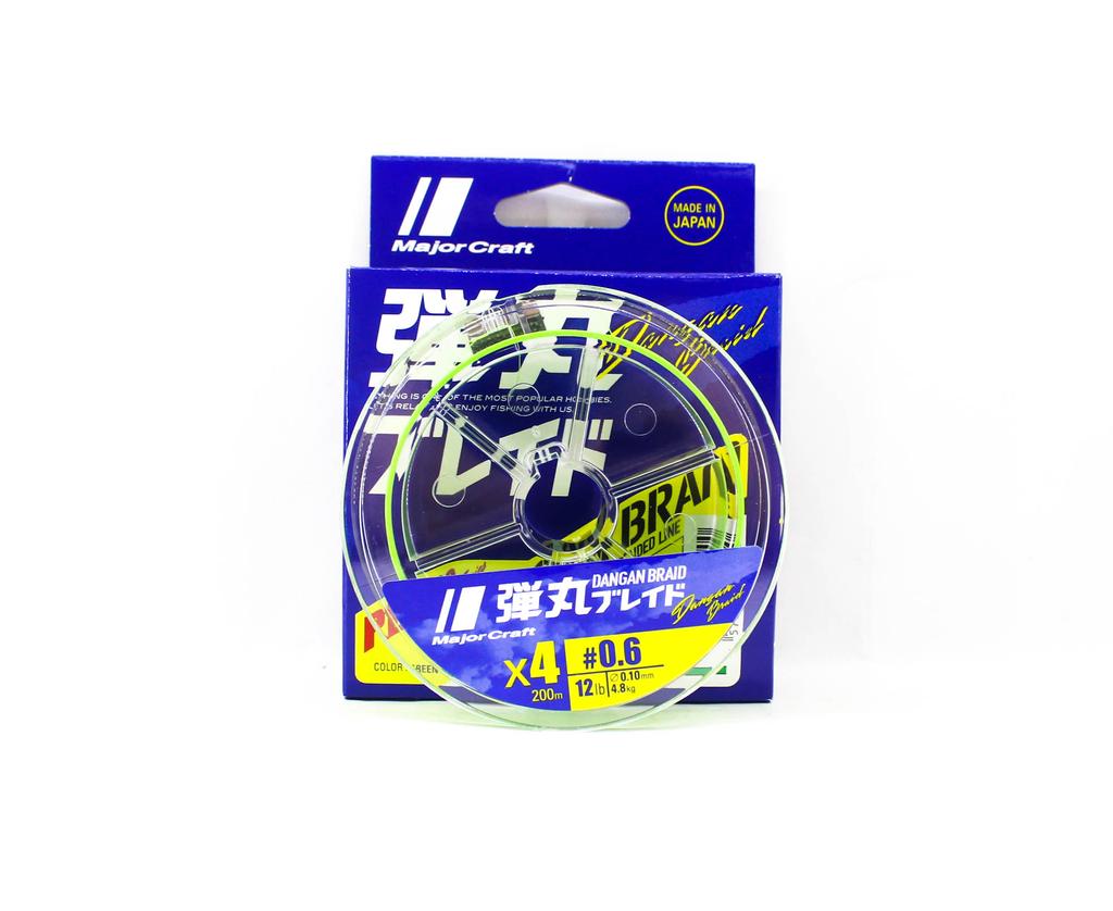 Major Craft Dangan Braid Line X4 200m P.E 0.6 Green DB4-200/0.6GR/12lb 5300