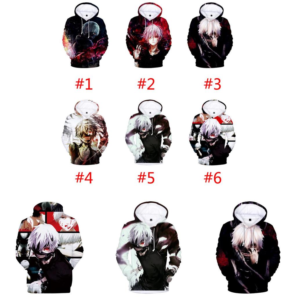 Tokyo Ghoul Hoodie Herren Damen 3D-Druck Pullover Cosplay Kostüm In Premium Baumwollmischung