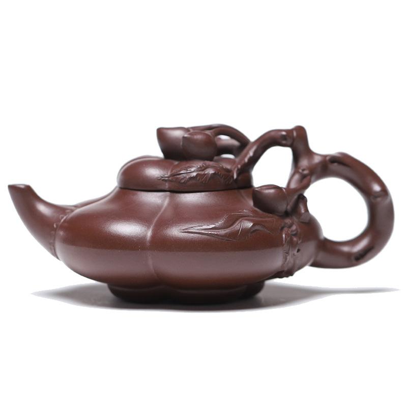 

270ml Aesthetic Yixing Purple Clay Teapots Handmade Holy Peach Pot Raw Ore Purple Mud Kettle With Infuser Zisha Tea Set Supplies
