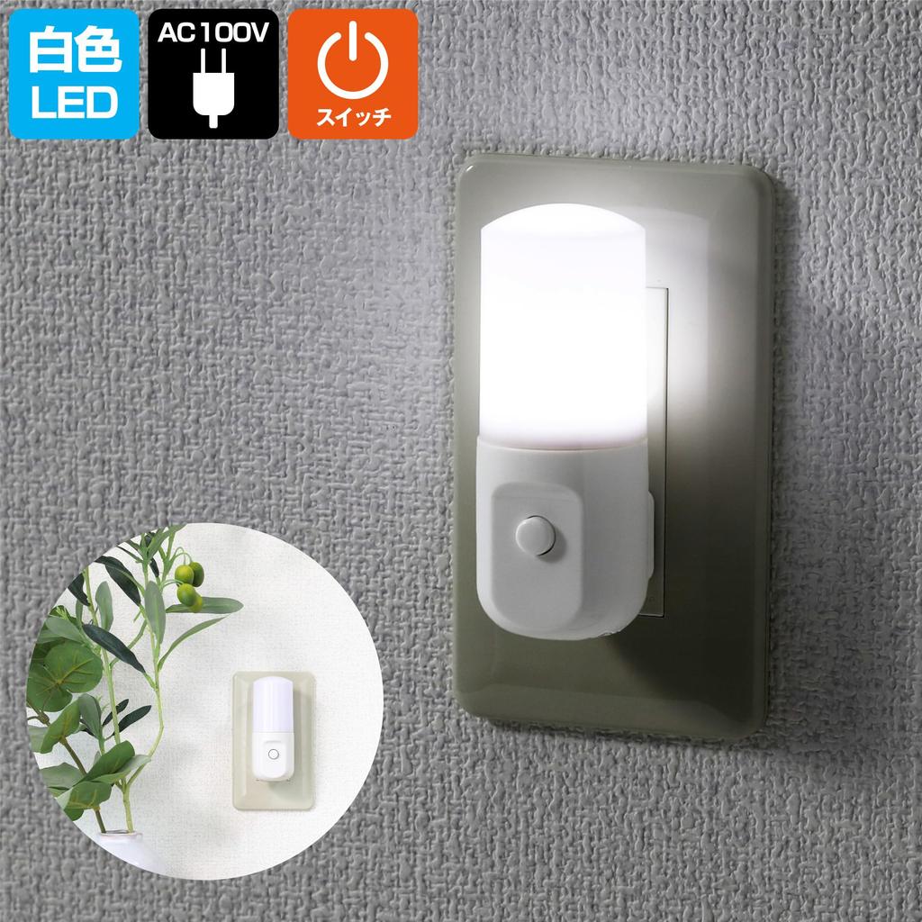 ELPA LED Sensor Light (WhitePlug-in Type) with Switch PM-LSW1(W)