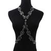 2025 New Fashion Big Glass Waist Chain Body Chains Necklace Jewelry Women Indian Statement Long Crystal Rhinestones Necklace