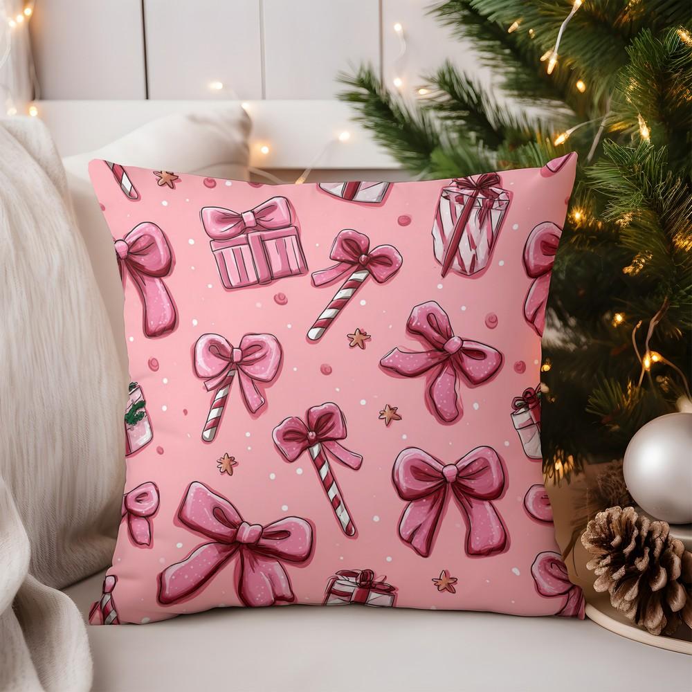 Home Decor Christmas Trees and Snowflakes Throw Pillow Pattern Cushion Cover Suitable for Sofa Bedroom Car Pillow Cover