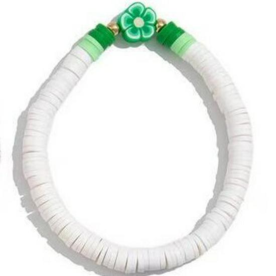 Bohemian Colorful Floral Polymer Clay Elastic Bracelet Set