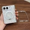 Case For iPhone Duo For Foldable iPhone Duo With Magnetic 360 Adjustment Stand INS Luxury Shell Pattern Shockproof TPU PC Cover