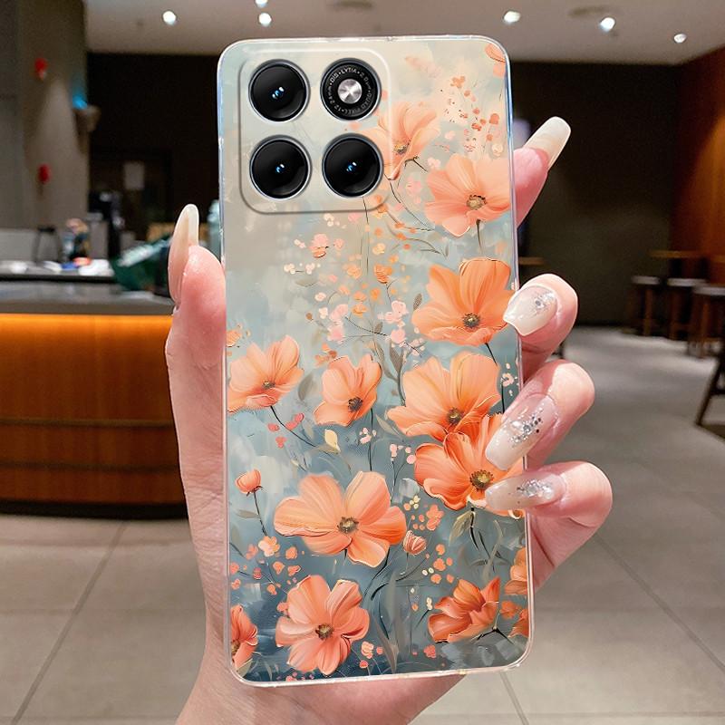 Etui Na Motorola Edge 70 Fusion Przezroczyste Luksusowe Modne Motyl Kwiaty Miękki TPU Silikonowy Pokrowiec Na Telefon dla Edge70 Fusion Zderzak