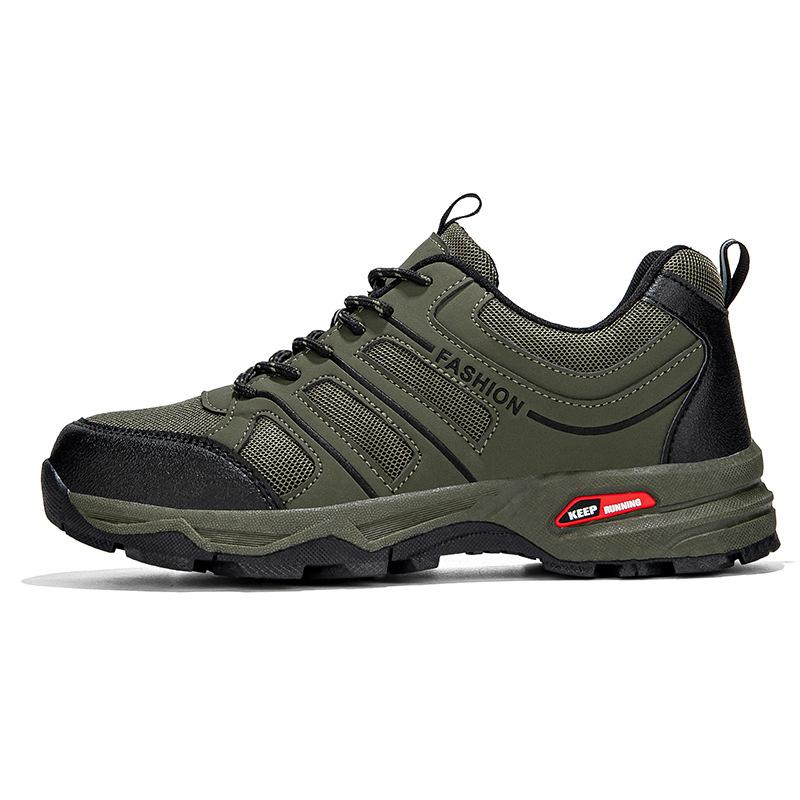 

New outdoor hiking non-slip breathable mesh lightweight hiking shoes, wear-resistant, deodorant soft sole comfortable sports shoes, men 47 армія зелений колір