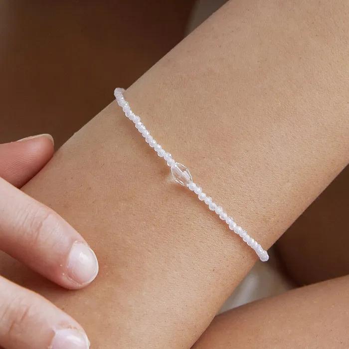 (Silver 925) Crystal Oval Bead Bracelet BR1794