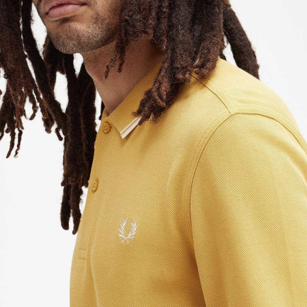 FRED PERRY [M3636] Long Sleeve Twin Tip Fred Perry Shirt - Honeycomb/Ecru Afpm2433636-W48