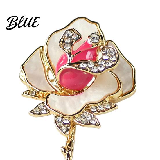 Brooch Pin Three-Dimensional Rose Shape Enamel Drip Technology Bridal Dress