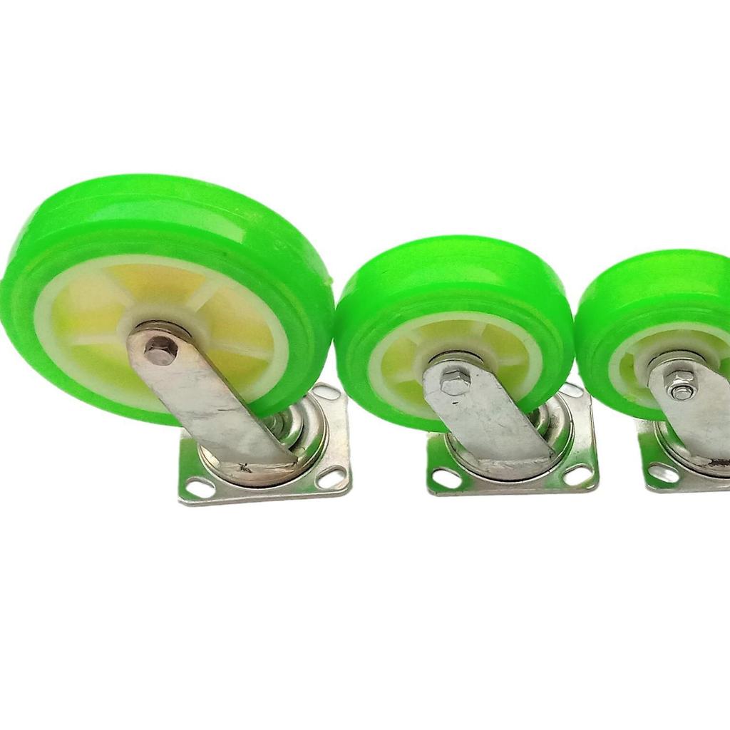 Heavy-Duty Silent Industrial Caster Wheel - Transparent Green Elastic Trolley/Cart Wheel