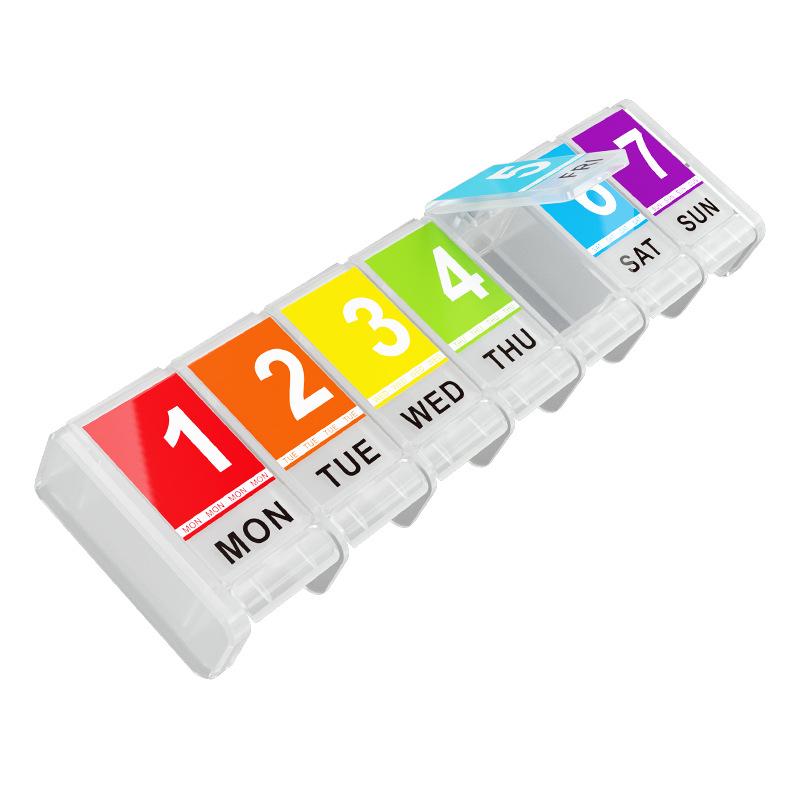7-Grid Weekly Pill Organizer with Large Capacity and Secure Drawer Design