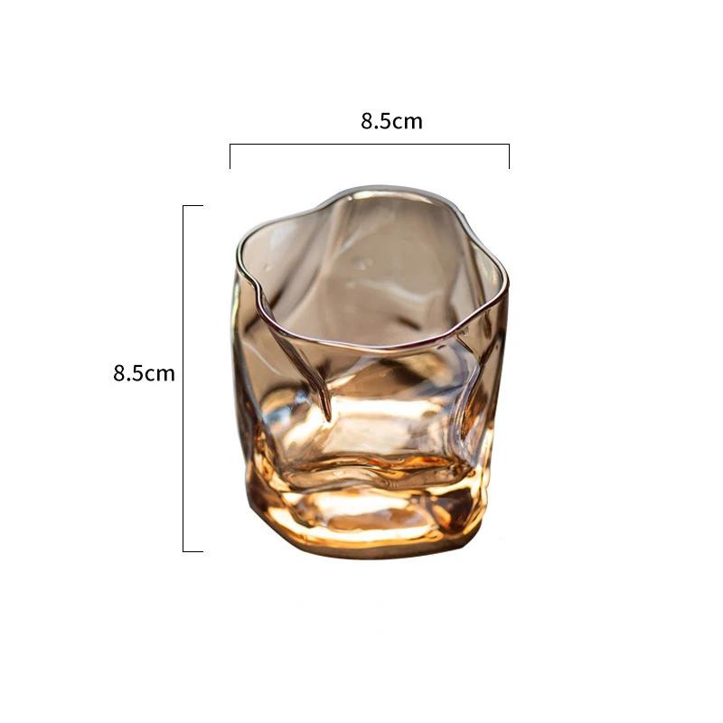 280ml Japanese Twisted Grain Glass Whiskey Cup Niche Water Cup Drinkware Cocktail Vodka Wine Cup Espresso Coffee Mug Milk Cup