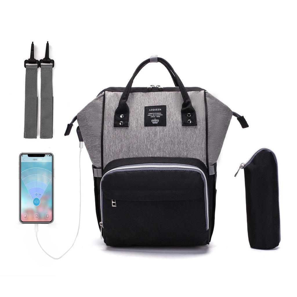 LEQUEEN Multifunctional Large Capacity Mummy Backpack with USB Charging for Moms and Babies