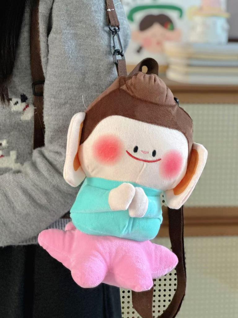 Plush Buddha Shaped Backpack With Soft Material For Casual Daily Use