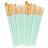 Foreign Trade Nylon Painting Brush Set - 10 Pieces, Red & Blue Handles, Flat Gouache & Oil Brushes