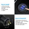 12V-24V Car Cigarette Lighter Socket Dual QC3.0 Charge USB Car Charger with Wire and Terminal for Car Motorcycle Boat Modified