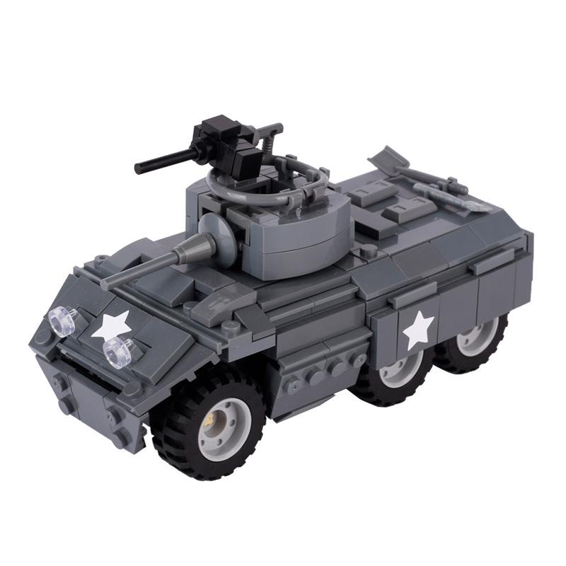 WK2 US Hauptkampfpanzer M26 M12 gepanzertes Fahrzeug Militärisches Sanitätsfahrzeug Schnellboot Kriegsszene Kofferträger Ziegel Spielzeug Jungen Geschenk