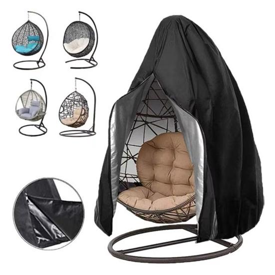 Hängemattenstuhl-Schutzhülle Schwerlast Oxford-Gewebe Wetterfest Wasserdicht Outdoor Terrasse Einzel-Doppelsitz Schaukel Eierstuhl-Schutzhülle mit Reißverschluss