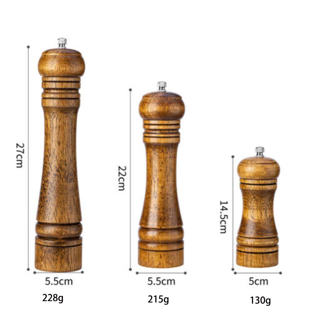 1PC Wooden Cooking Salt Pepper Grinder 5 8 10 Inch Salt and Pepper Mill Shaker with Ceramic Rotor Kitchen Tool