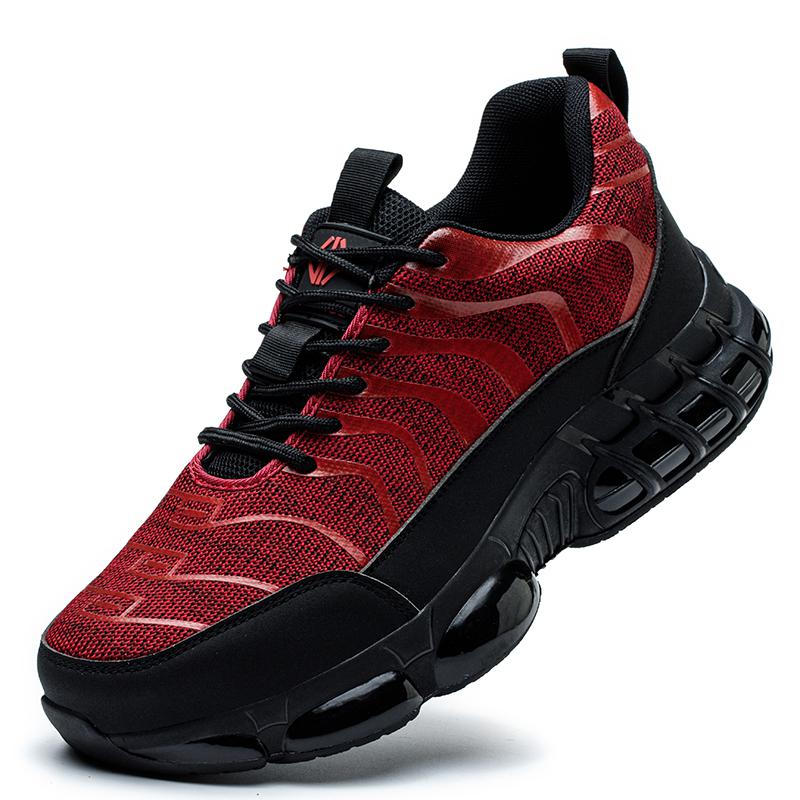 Fashion Air Cushion Safety Shoes Men Steel Toe Sneakers Woman Black Work Shoes Sneakers Security Protective Boots Indestructible Shoes